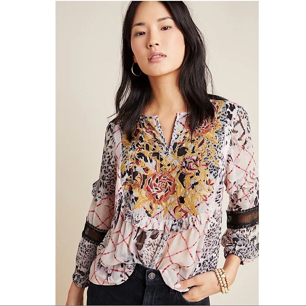 Anthropologie - Boho Peasant Mathilda Top (Size:Small)